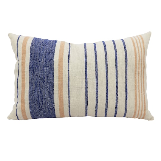 Blue &#x26; Yellow Stripes Softline Lumbar Pillow by Ashland&#xAE;